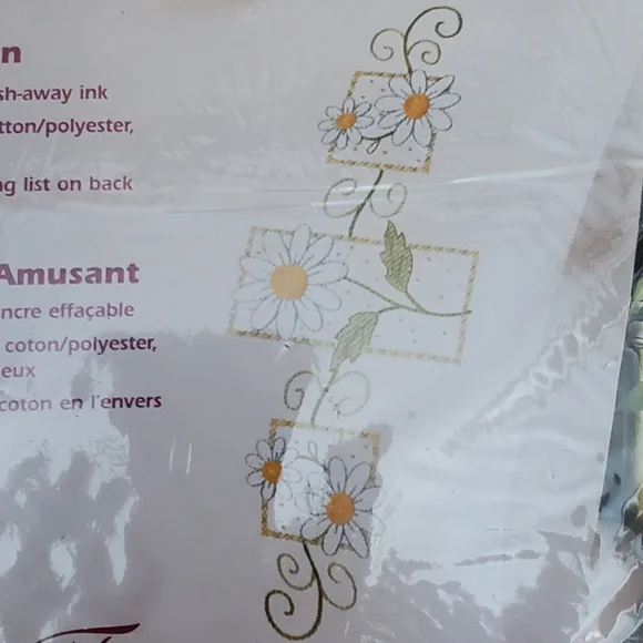 Stamped Cross Stitch Pillowcases with Floral Design - Picture 3 of 4